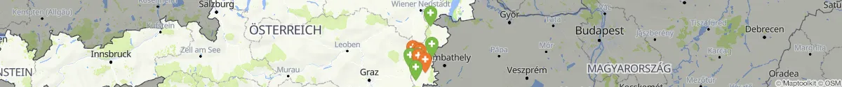 Kartenansicht für Apotheken-Notdienste in der Nähe von Pinkafeld (Oberwart, Burgenland)